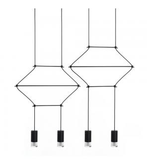 Lampa wisząca FLUSSO LINE 4 czarna