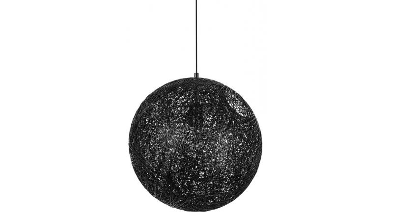 Lampa wisząca LUNA 110 czarna - sznurek konopny