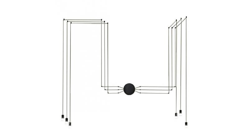 Lampa ścienna FLUSSO WALL 6 czarna