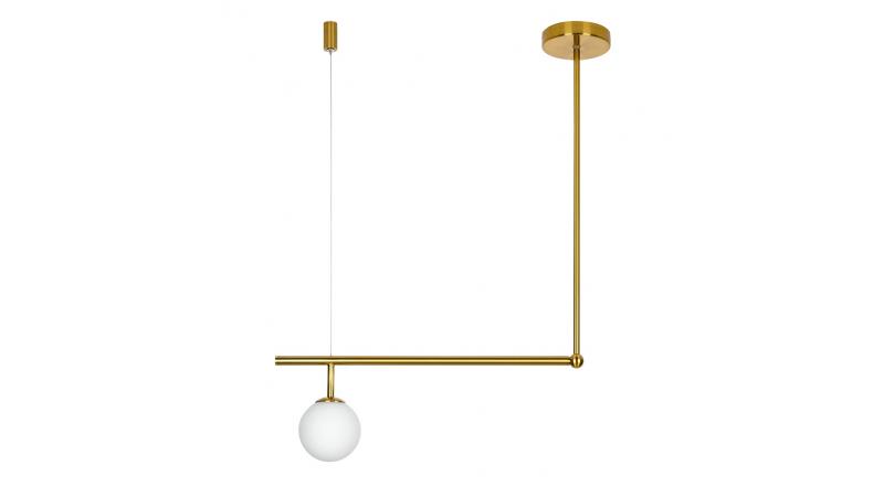 Lampa wisząca ASTRA 1 złota - metal, szkło