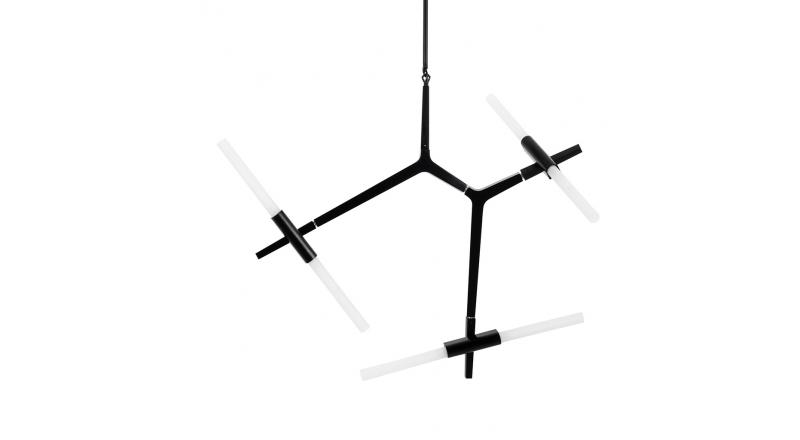 Lampa wisząca CANDELABR 6 czarna - aluminium, szkło