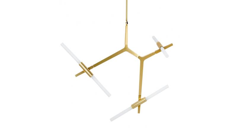 Lampa wisząca CANDELABR 6 złota - aluminium, szkło