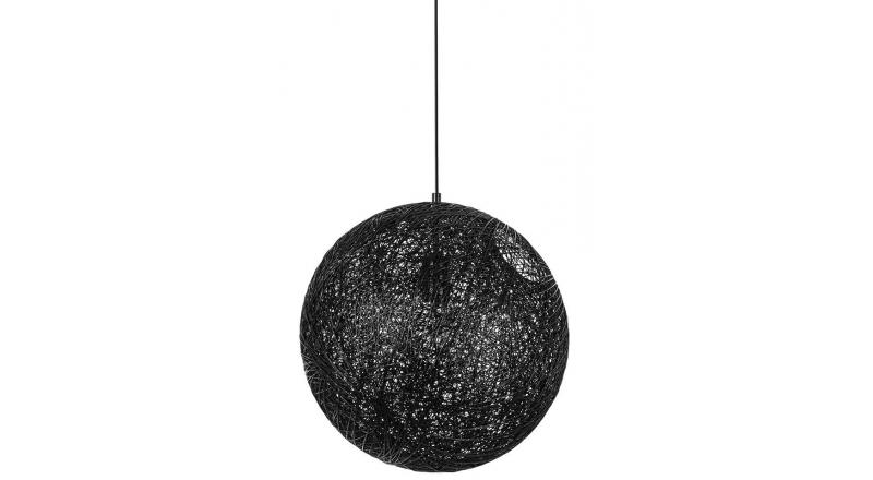 Lampa wisząca LUNA 80 czarna - sznurek konopny