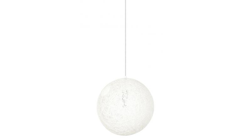 Lampa wisząca LUNA 40 biała - sznurek konopny