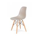 Krzesło DSW WOOD beżowe.18 - podstawa drewniana bukowa