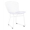 Krzesło NET SOFT białe - biała poduszka, metal