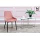 MODESTO krzesło CLOVER pudrowy róż - welur, metal