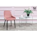 MODESTO krzesło CLOVER pudrowy róż - welur, metal