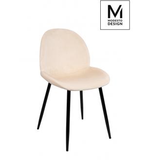 MODESTO krzesło SCOOP beżowe - welur, metal