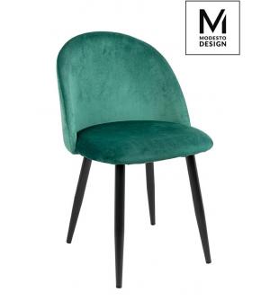 MODESTO krzesło NICOLE zielone - welur, metal