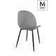MODESTO krzesło SCOOP szare - welur, metal