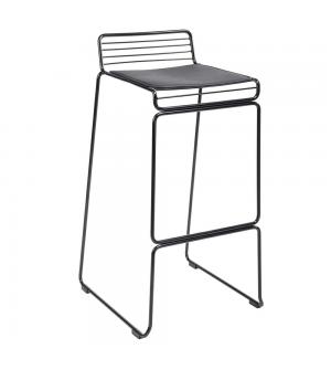 Krzesło barowe ROD SOFT czarne - czarna poduszka, metal