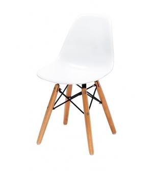 Krzesło dziecięce JUNIOR DSW PREMIUM białe - polipropylen, nogi bukowe