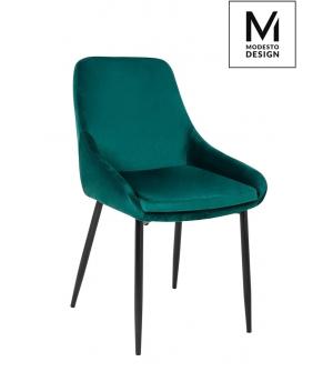 MODESTO krzesło CLOVER zielone - welur, metal