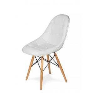 Krzesło EKO WOOD czysta biel T3 - ekoskóra, podstawa bukowa