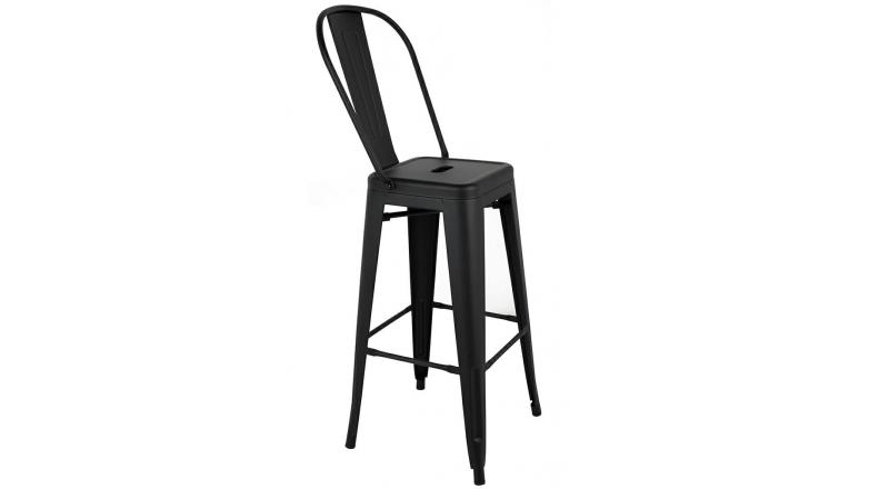 Krzesło barowe TOWER BIG BACK 76 (Paris) czarne