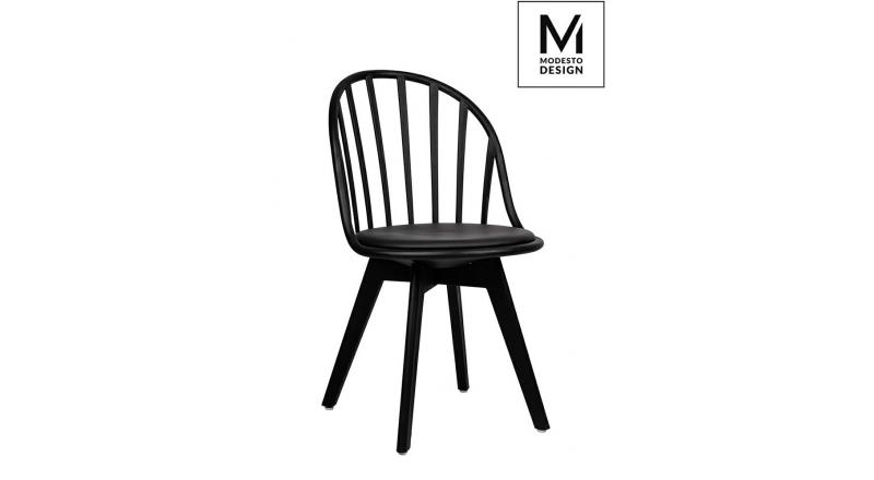 MODESTO krzesło ALBERT czarne - polipropylen, ekoskóra