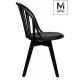 MODESTO krzesło ALBERT czarne - polipropylen, ekoskóra