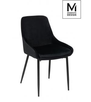 MODESTO krzesło CLOVER czarne - welur, metal