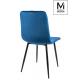MODESTO krzesło LARA ciemny niebieski - welur, metal