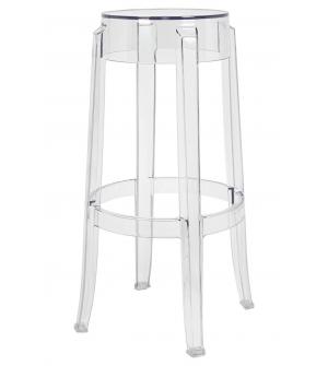 Krzesło barowe CHARLES 76 transparentne - poliwęglan