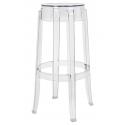 Krzesło barowe CHARLES 76 transparentne - poliwęglan
