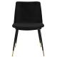 Krzesło DIEGO czarne - welur, podstawa czarno złota