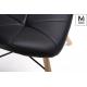 MODESTO krzesło KLIPP czarne - ekoskóra, podstawa bukowa