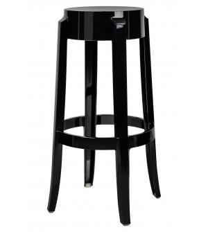 Krzesło barowe CHARLES 76 czarne - poliwęglan