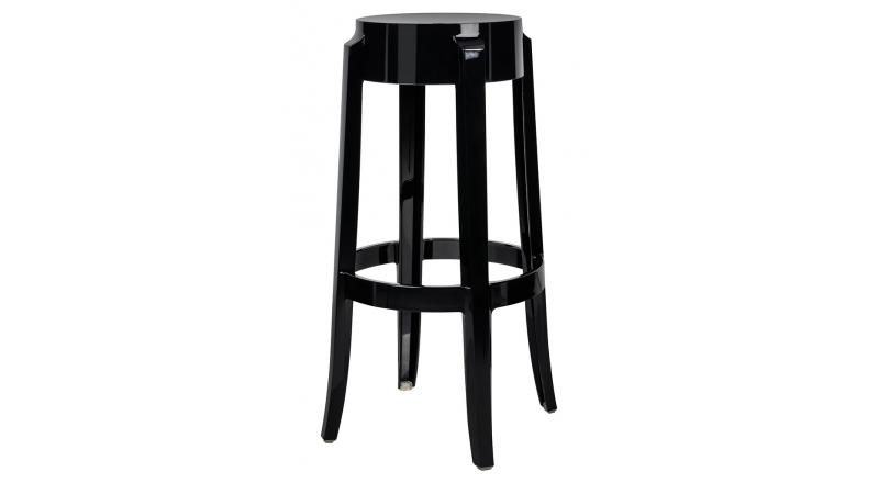 Krzesło barowe CHARLES 76 czarne - poliwęglan