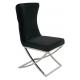 Krzesło IMPERIAL czarne - welur , stal polerowana