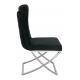Krzesło IMPERIAL czarne - welur , stal polerowana