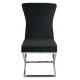 Krzesło IMPERIAL czarne - welur , stal polerowana
