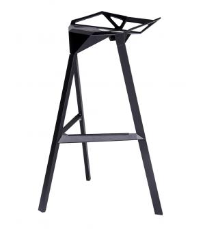 Krzesło barowe SPLIT PREMIUM czarne - aluminium