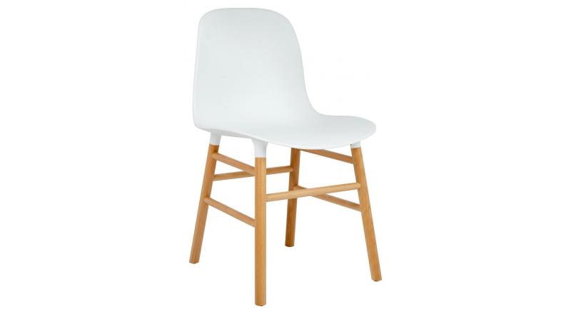 Krzesło IKAR białe - polipropylen, drewno bukowe