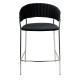Krzesło barowe MARGO 65 czarny - welur, podstawa chromowana