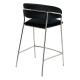 Krzesło barowe MARGO 65 czarny - welur, podstawa chromowana
