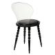 Krzesło SLIP czarne - poliwęglan, skóra ekologiczna