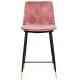 Krzesło barowe DIEGO 65 brudny róż - welur, podstawa czarno złota