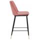 Krzesło barowe DIEGO 65 brudny róż - welur, podstawa czarno złota