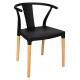 Krzesło WISHBONE PP czarne - polipropylen, drewno