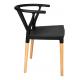 Krzesło WISHBONE PP czarne - polipropylen, drewno