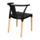 Krzesło WISHBONE PP czarne - polipropylen, drewno