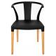Krzesło WISHBONE PP czarne - polipropylen, drewno