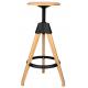 Krzesło barowe regulowane TOM czarne - polipropylen, drewno bukowe