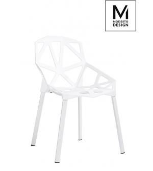 MODESTO krzesło SPLIT MAT białe - polipropylen, podstawa metalowa