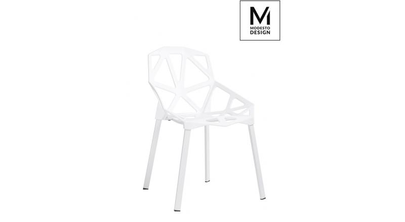 MODESTO krzesło SPLIT MAT białe - polipropylen, podstawa metalowa