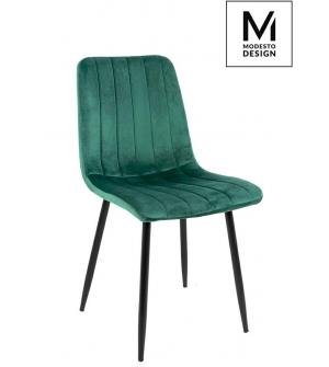 MODESTO krzesło LARA zielone - welur, metal