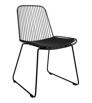 Krzesło MILES czarne - metal, ekoskóra