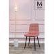MODESTO krzesło CARLO pudrowy róż - welur, metal